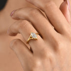 Lucy Q - SGL Certified Lab Grown Diamond (SI/G-H) Drop Solitaire Ring in 18K Vermeil Yellow Gold Plated Sterling Silver 1.00 Ct._8600483_1