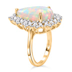 D'Joy - AAA Ethiopian Opal & Moissanite Halo Ring in 18K Vermeil Yellow Gold Plated Sterling Silver 5.40 Ct._8600485_3