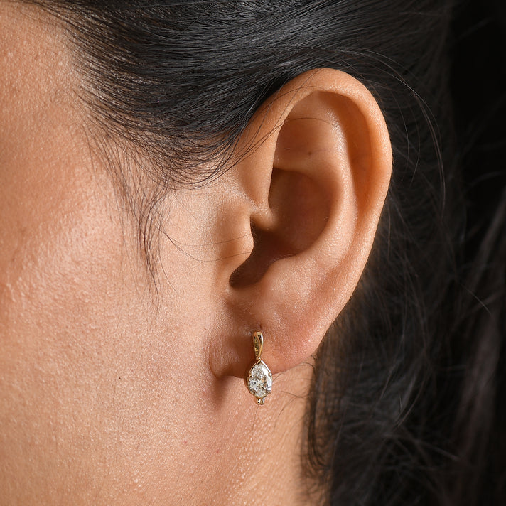 LUCY Q 1 Ct. Lab Grown Diamond Solitaire Drop Earrings in 18K Yellow Gold Vermeil Plated Sterling Silver (SI-G-H) 8600518 2