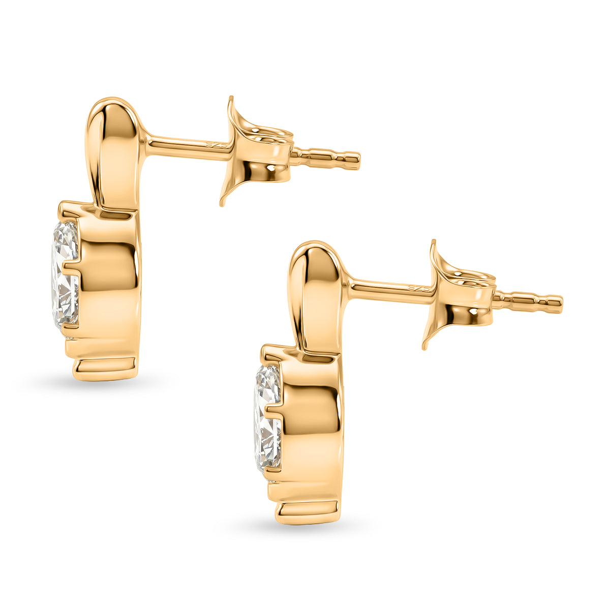 LUCY Q 1 Ct. Lab Grown Diamond Solitaire Drop Earrings in 18K Yellow Gold Vermeil Plated Sterling Silver (SI-G-H) 8600518 4