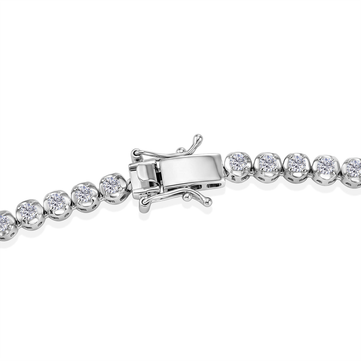 NYC CloseOut- Lab Grown Diamond (SI-G-H) Tennis Necklace (Size - 20) in Rhodium Overlay Sterling Silver 8.00 Ct, Silver Wt. 26.00 Gms 8600535 4