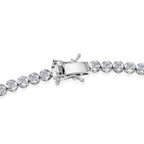 NYC CloseOut- Lab Grown Diamond (SI/G-H) Tennis Necklace (Size - 20) in Rhodium Overlay Sterling Silver 8.00 Ct, Silver Wt. 26.00 Gms_8600535_3