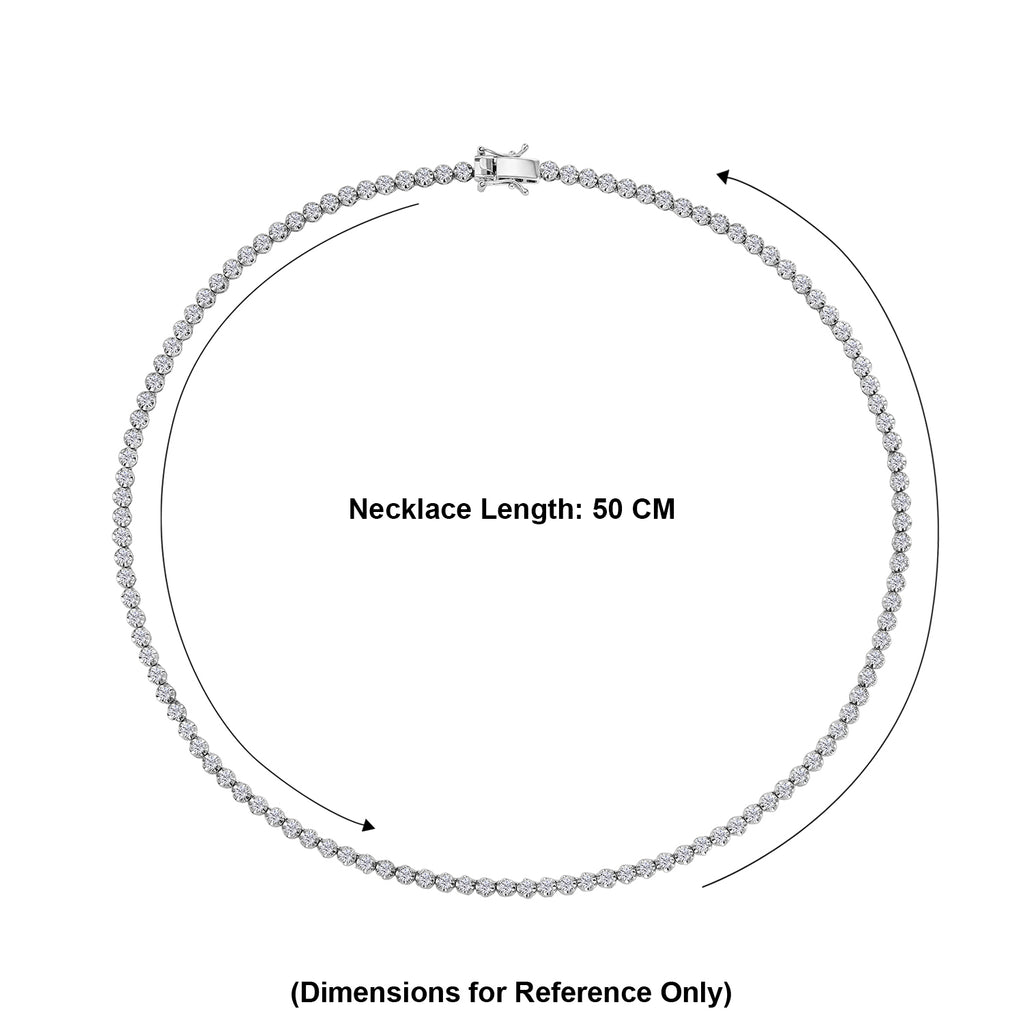 NYC CloseOut- Lab Grown Diamond (SI/G-H) Tennis Necklace (Size - 20) in Rhodium Overlay Sterling Silver 8.00 Ct, Silver Wt. 26.00 Gms_8600535_4