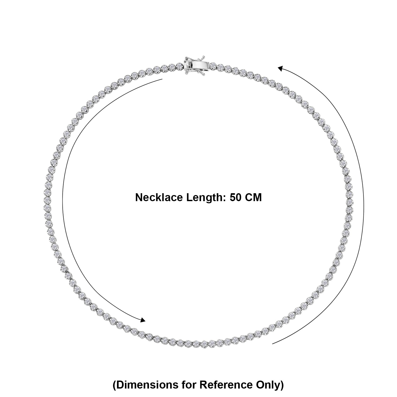 NYC CloseOut- Lab Grown Diamond (SI-G-H) Tennis Necklace (Size - 20) in Rhodium Overlay Sterling Silver 8.00 Ct, Silver Wt. 26.00 Gms 8600535 5