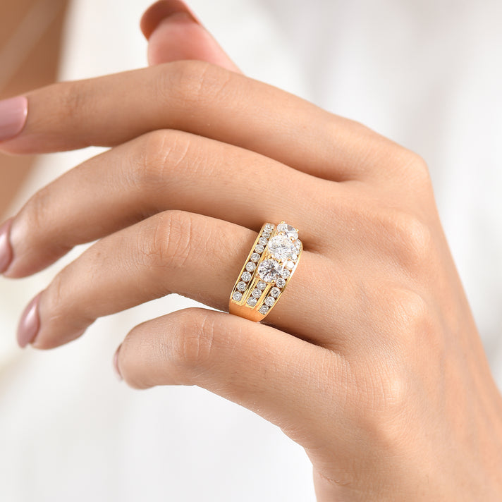 Luxuriant - SGL Certified Lab Grown Diamond (SI-G-H) Ring in 18K Vermeil Yellow Gold Plated Sterling Silver 3.00 Ct. 8600582 2