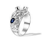 Royal Bali Collection - D'Joy Blue Sapphire Sterling Silver Butterfly Motif Band Ring_8600589_3