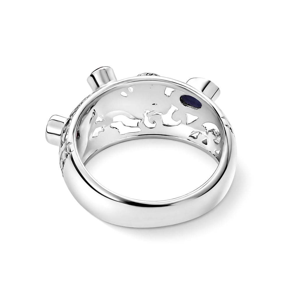 Royal Bali Collection - D'Joy Blue Sapphire Sterling Silver Butterfly Motif Band Ring_8600589_4