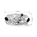 Royal Bali Collection - D'Joy Blue Sapphire Sterling Silver Butterfly Motif Band Ring_8600594_5