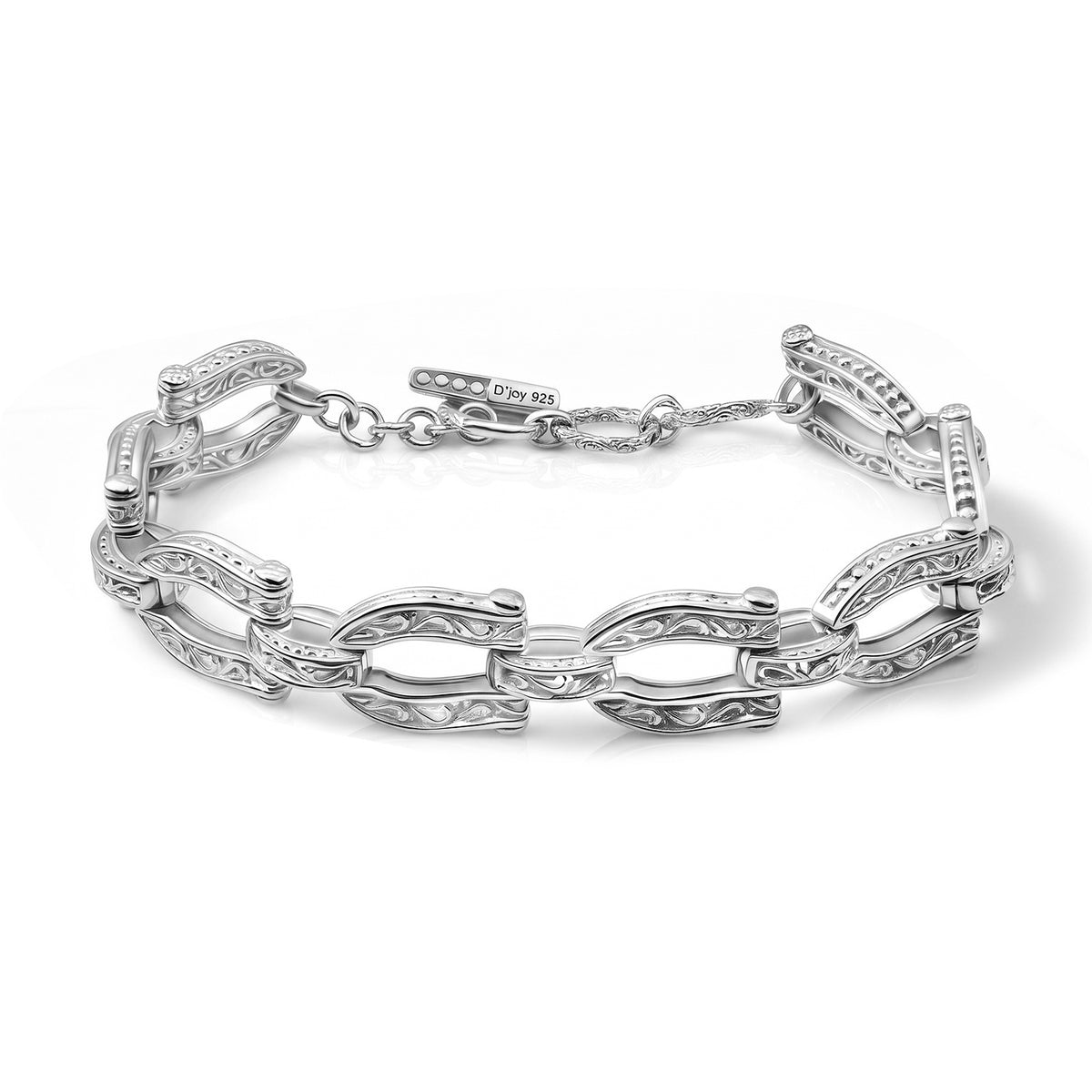 D'Joy Sterling Silver Bracelet (Size - 8), Silver Wt.21 Gms 8600597 0