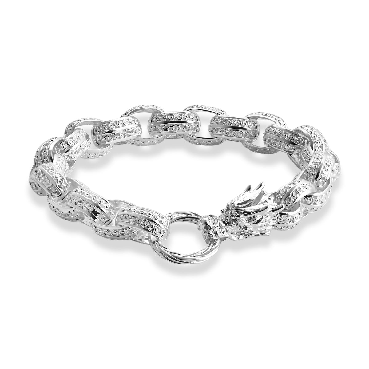 D'Joy Sterling Silver Tirta Naga Bracelet (Size - 7.5) with Clasp, Silver Wt. 27.70 Gms 8600605 0