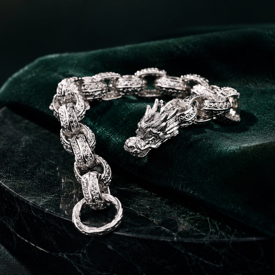 D'Joy Sterling Silver Tirta Naga Bracelet (Size - 7.5) with Clasp, Silver Wt. 27.70 Gms 8600605 2