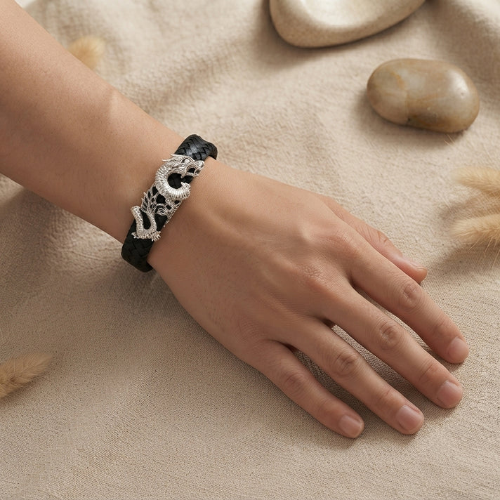 Royal Bali Collection - D'Joy Sterling Silver Dragon Bracelet (Size - 7.5), Silver Wt. 15.30 Gms 8600607 2