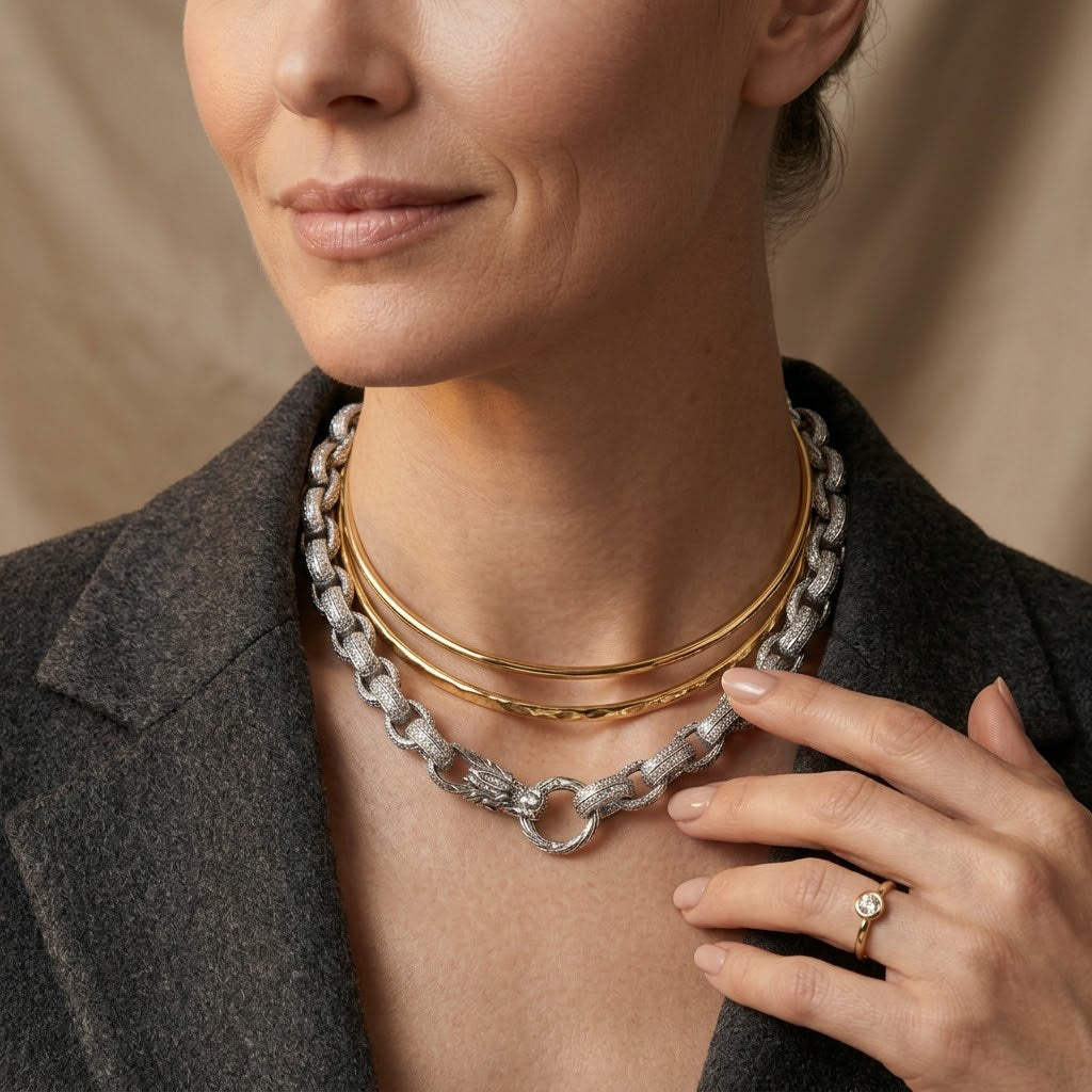 D'Joy Sterling Silver Tirta Naga Necklace (Size - 20) with Clasp, Silver Wt. 72.70 Gms V32643148 3