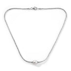 Royal Bali Collection - D'Joy White Edison Pearl (11-12mm) Sterling Silver Tulangnaga Necklace (Size - 20) with Clasp, Silver Wt. 13.00 Gms_8600645