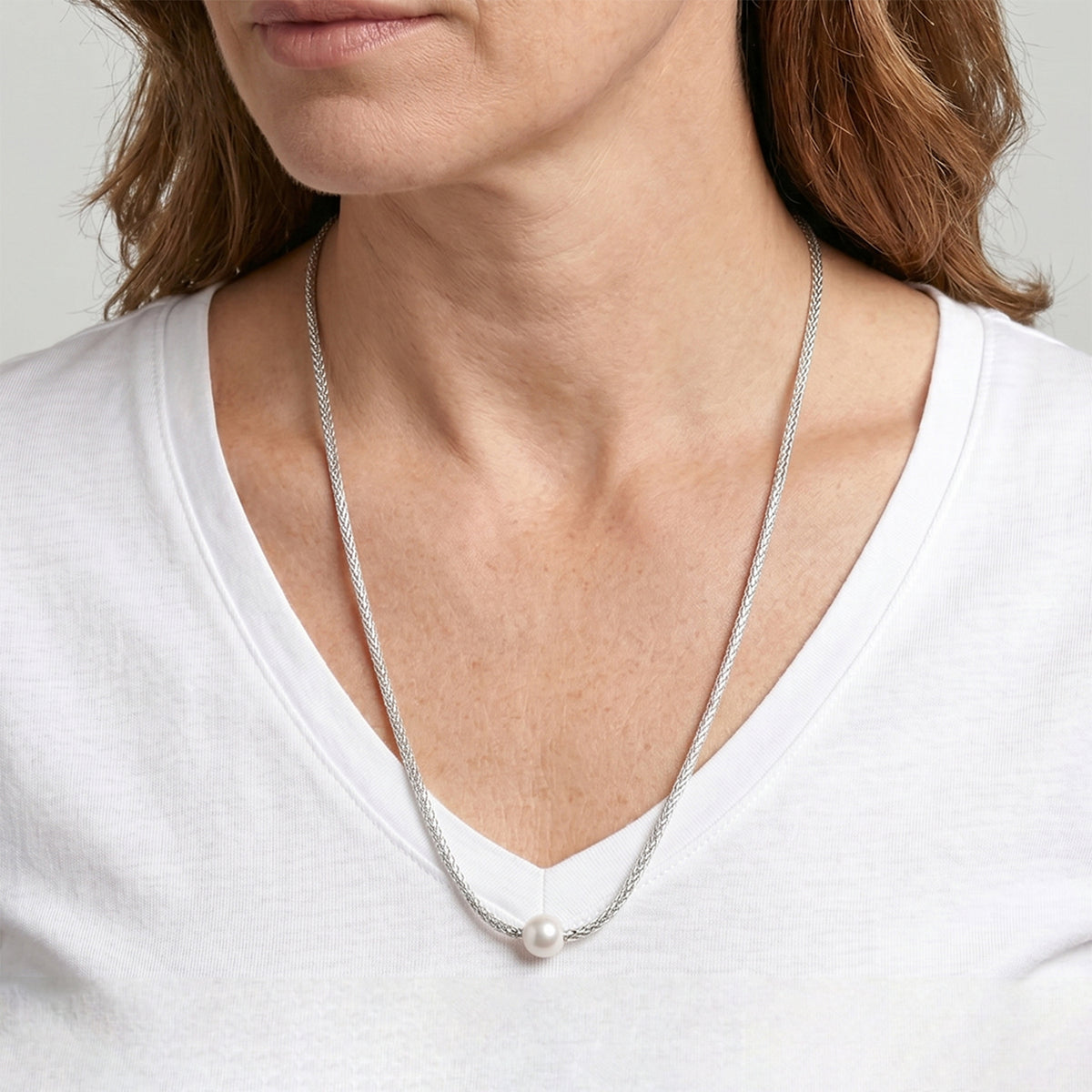D'Joy White Edison Pearl (11-12mm) Sterling Silver Tulangnaga Necklace (Size - 20) with Clasp, Silver Wt. 13.00 Gms 8600645 2