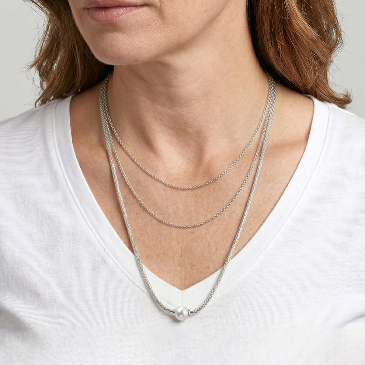 D'Joy White Edison Pearl (11-12mm) Sterling Silver Tulangnaga Necklace (Size - 20) with Clasp, Silver Wt. 13.00 Gms 8600645 3