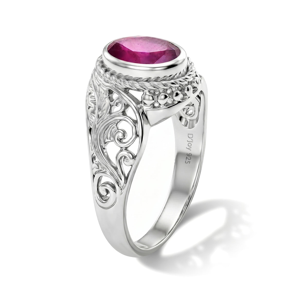 D'Joy Fissure Filled Ruby Sterling Silver Solitaire Ring 1.77 Ct. V32525947 4