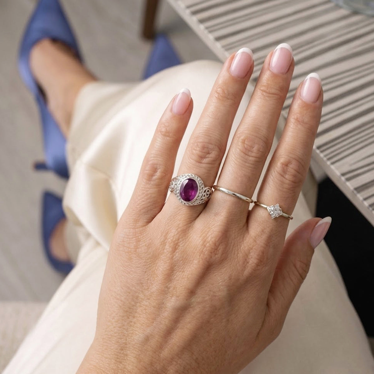 D'Joy Fissure Filled Ruby Sterling Silver Solitaire Ring 1.77 Ct. V32521156 3