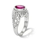 Royal Bali Collection - D'Joy Fissure Filled Ruby Sterling Silver Solitaire Ring 1.77 Ct._8600696_3