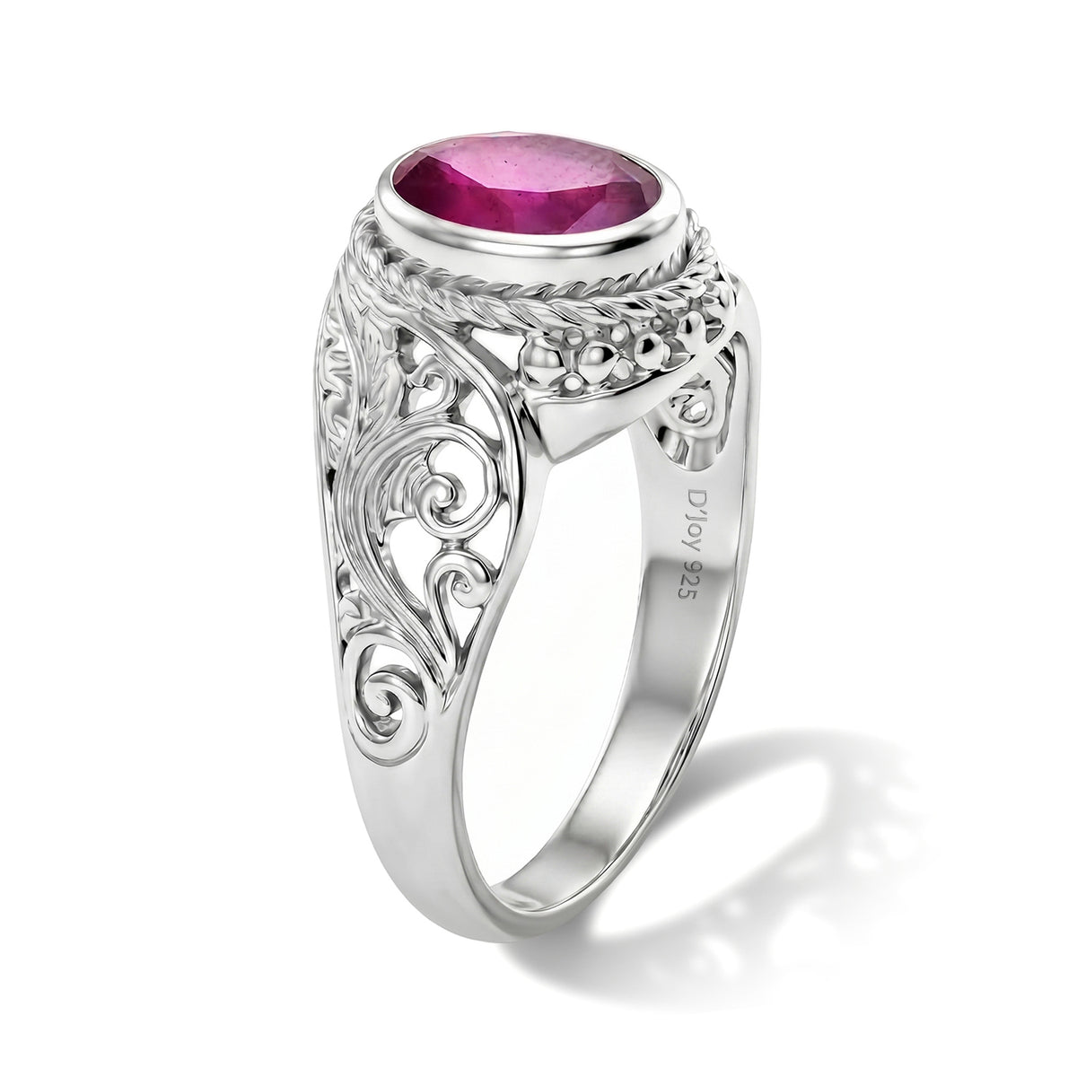 D'Joy Fissure Filled Ruby Sterling Silver Solitaire Ring 1.77 Ct. V32521156 4