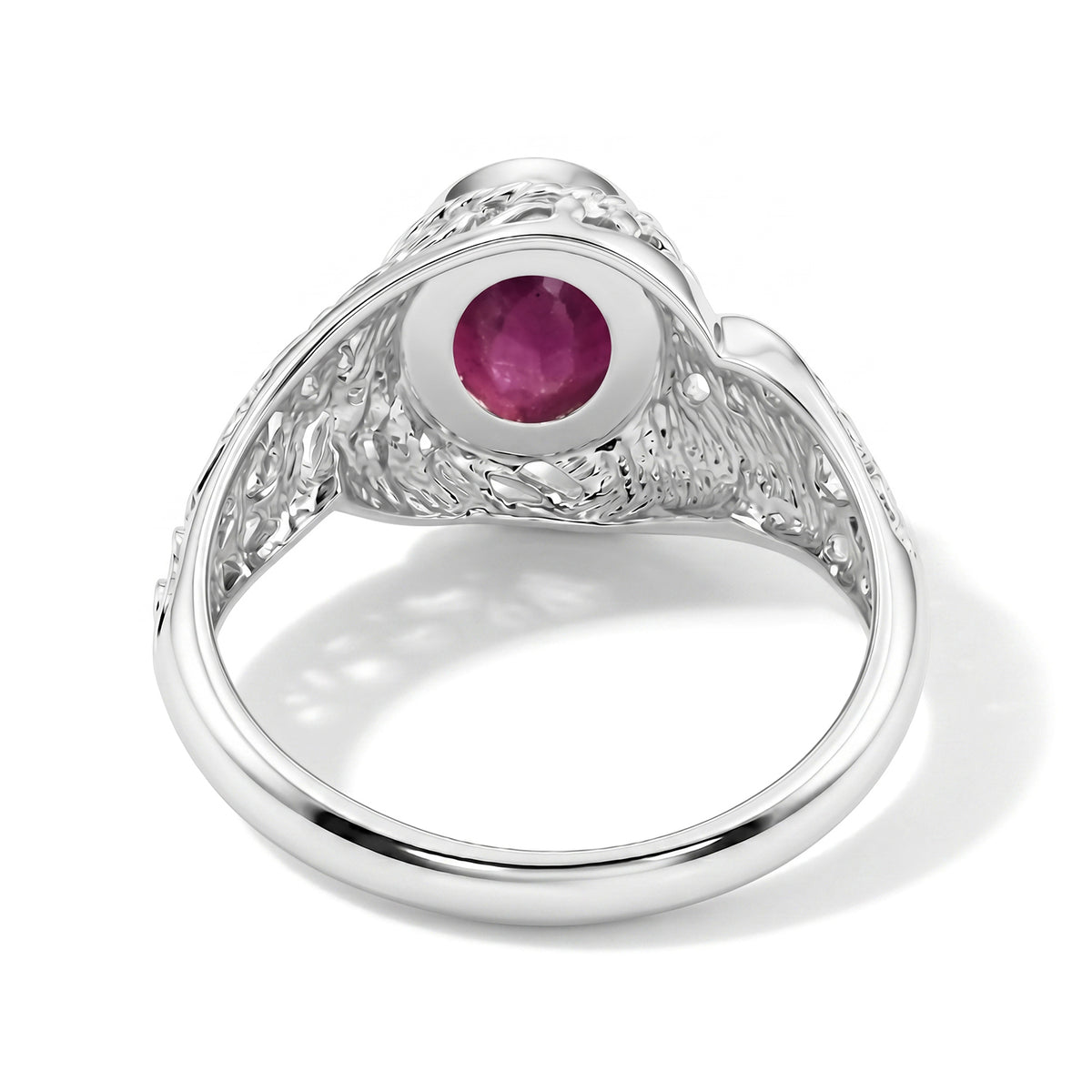 D'Joy Fissure Filled Ruby Sterling Silver Solitaire Ring 1.77 Ct. V32521156 5