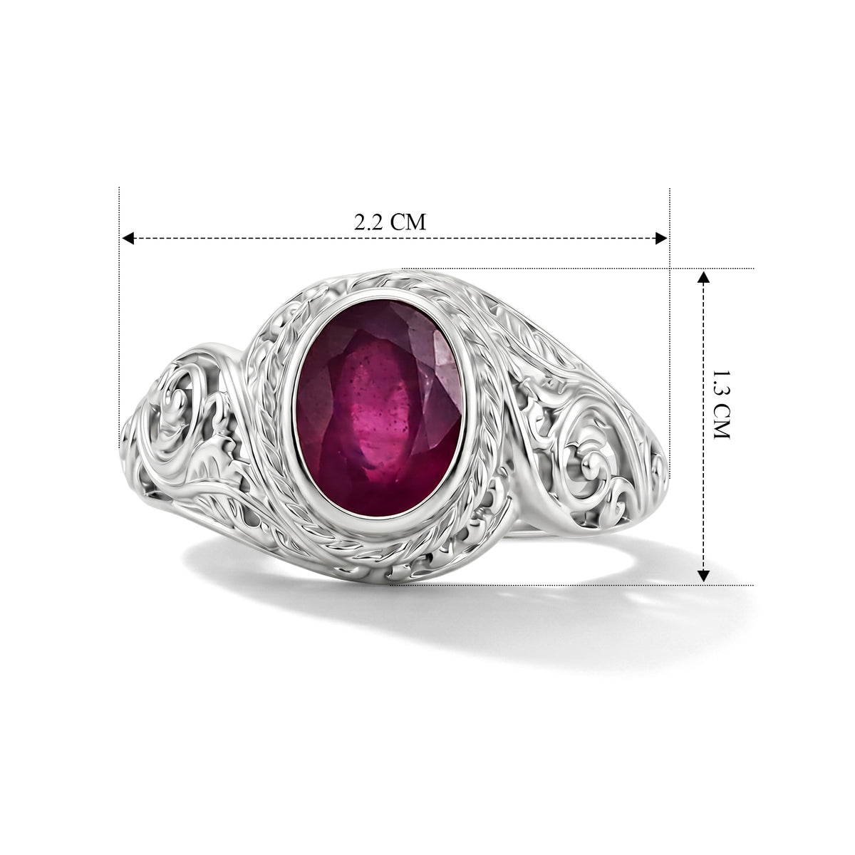 D'Joy Fissure Filled Ruby Sterling Silver Solitaire Ring 1.77 Ct. V32521156 6