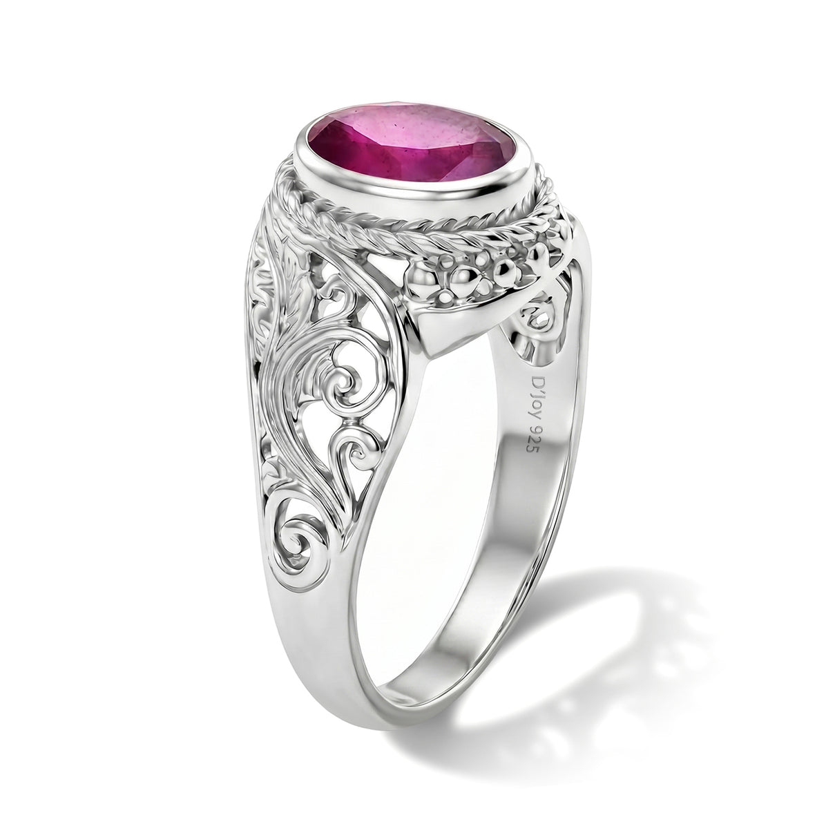 D'Joy Fissure Filled Ruby Sterling Silver Solitaire Ring 1.77 Ct. V32525922 4