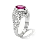 Royal Bali Collection - D'Joy Fissure Filled Ruby Sterling Silver Solitaire Ring 1.77 Ct._8600699_3
