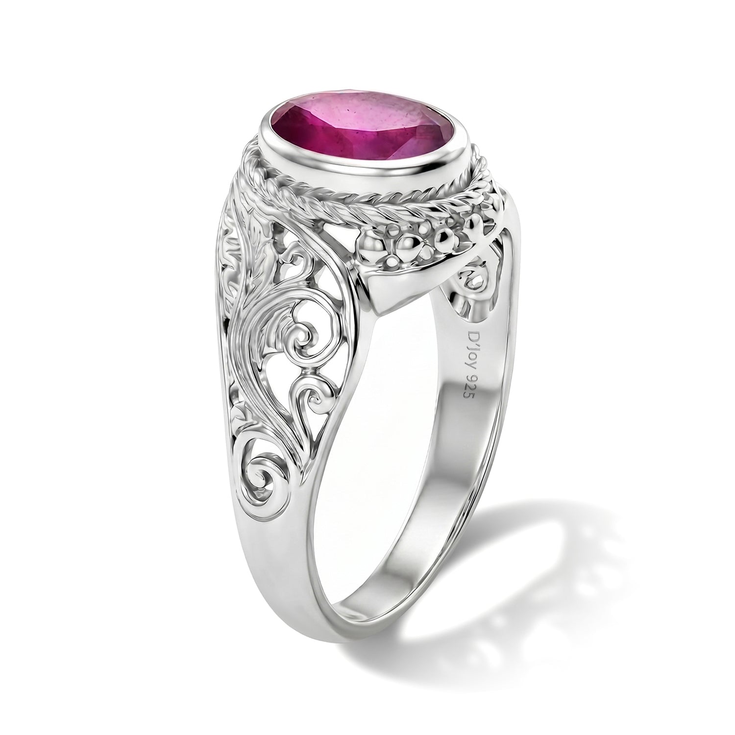 D'Joy Fissure Filled Ruby Sterling Silver Solitaire Ring 1.77 Ct. V32525922 4