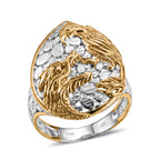 Royal Bali Collection - D'Joy Sterling Silver Dragon with Phoenix Ring in Yellow Plating_8600703