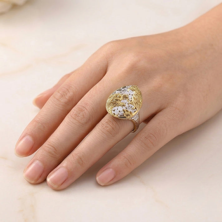 Royal Bali Collection - D'Joy Sterling Silver Dragon with Phoenix Ring in Yellow Plating 8600703 2