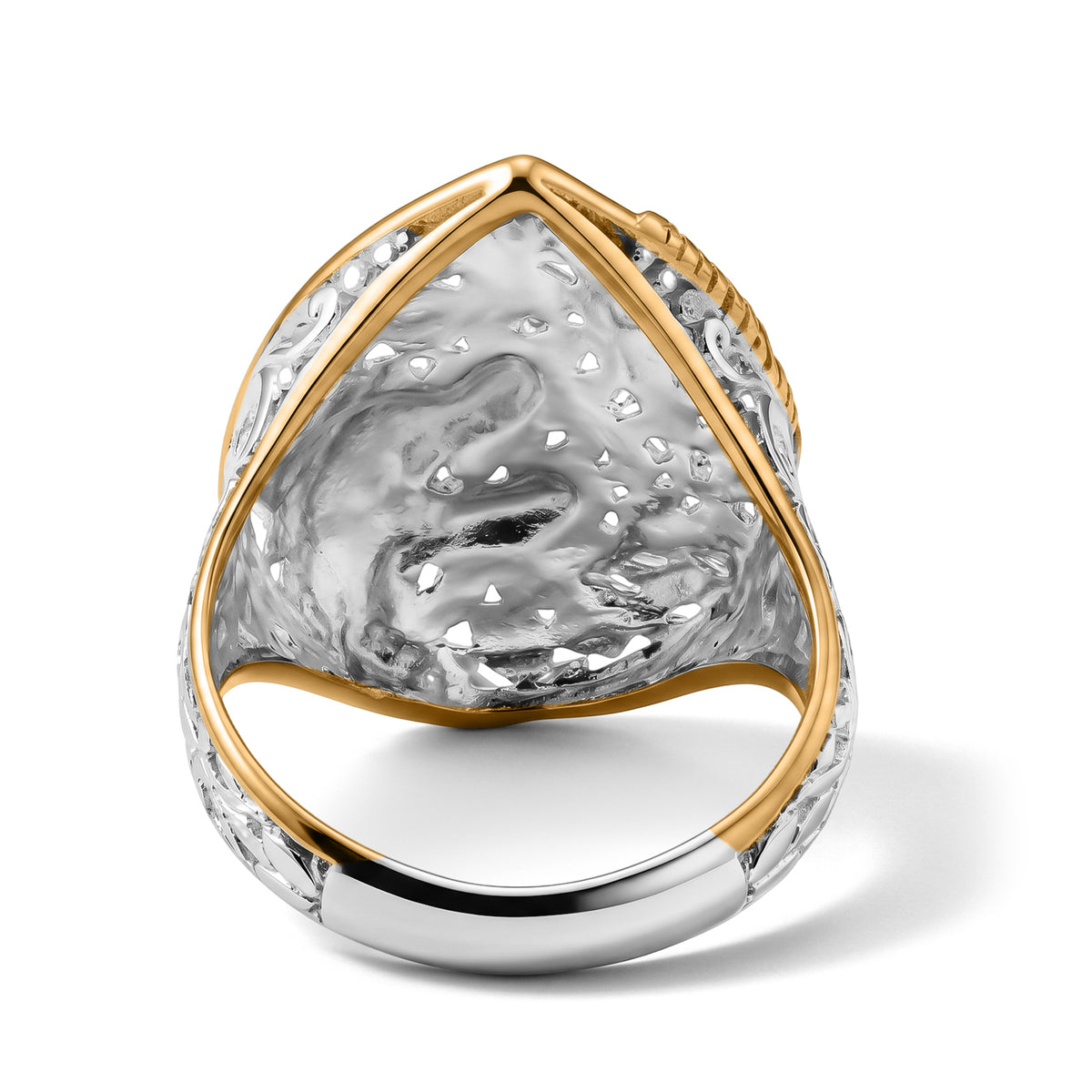 Royal Bali Collection - D'Joy Sterling Silver Dragon with Phoenix Ring in Yellow Plating 8600703 5