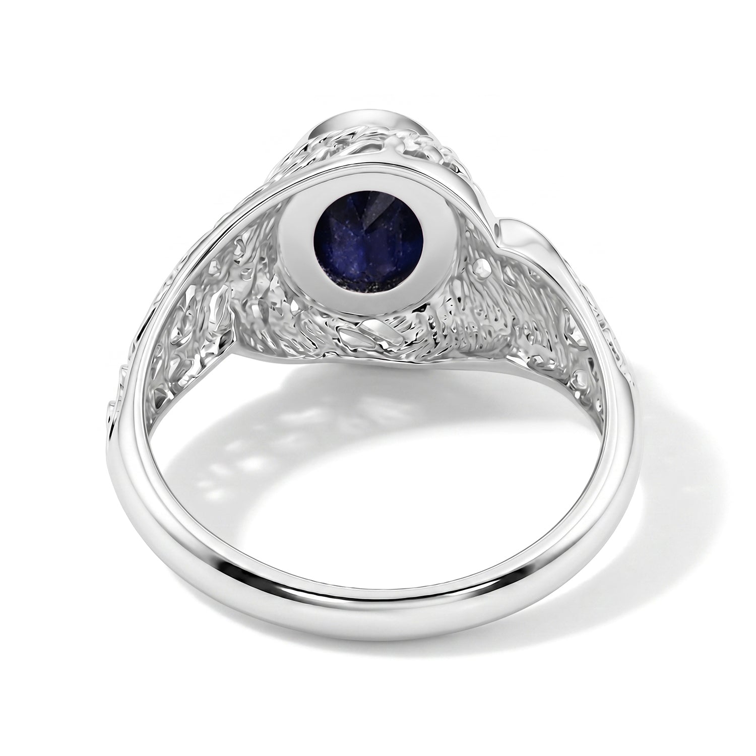 D'Joy Fissure Filled Blue Sapphire Sterling Silver Solitaire Ring 1.90 Ct. V32525338 5