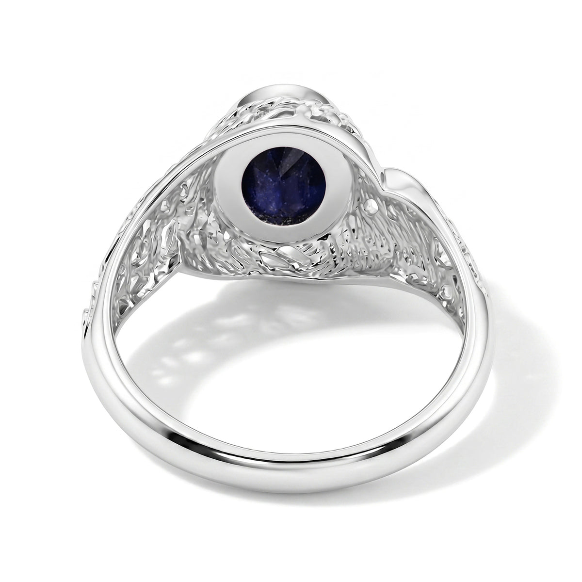 D'Joy Fissure Filled Blue Sapphire Sterling Silver Solitaire Ring 1.90 Ct. V32521576 5