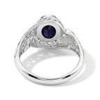 Royal Bali Collection - D'Joy Fissure Filled Blue Sapphire Sterling Silver Solitaire Ring 1.90 Ct._8601252_4