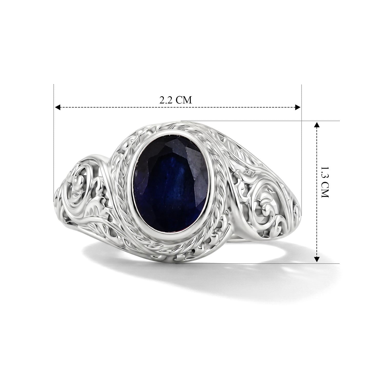 D'Joy Fissure Filled Blue Sapphire Sterling Silver Solitaire Ring 1.90 Ct. V32526142 6
