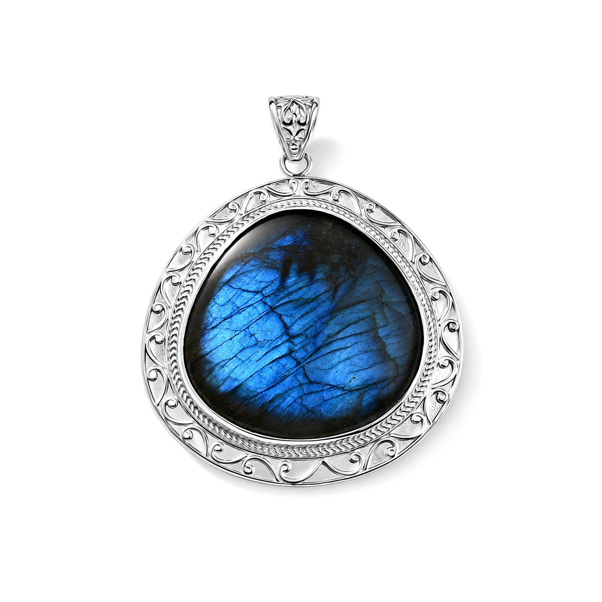 D'Joy Labradorite Sterling Silver Solitaire Pendant 96.80 Ct, Silver Wt.13.00 Gms 8601287 0