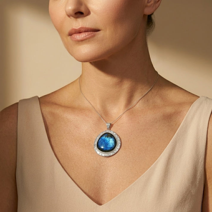 D'Joy Labradorite Sterling Silver Solitaire Pendant 96.80 Ct, Silver Wt.13.00 Gms 8601287 2