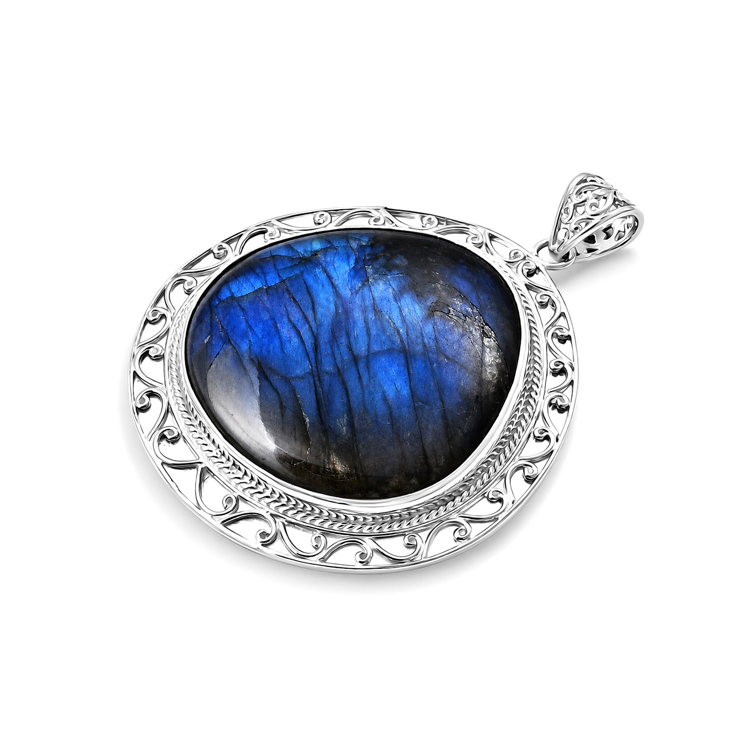 D'Joy Labradorite Sterling Silver Solitaire Pendant 96.80 Ct, Silver Wt.13.00 Gms 8601287 4