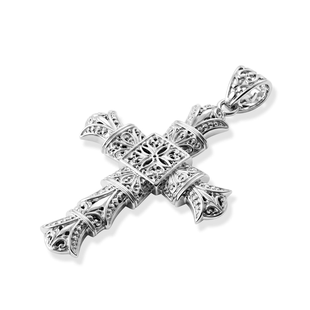Royal Bali Collection - D'Joy Sterling Silver Cross Pendant, Silver Wt. 10.55 Gms_8601346_3