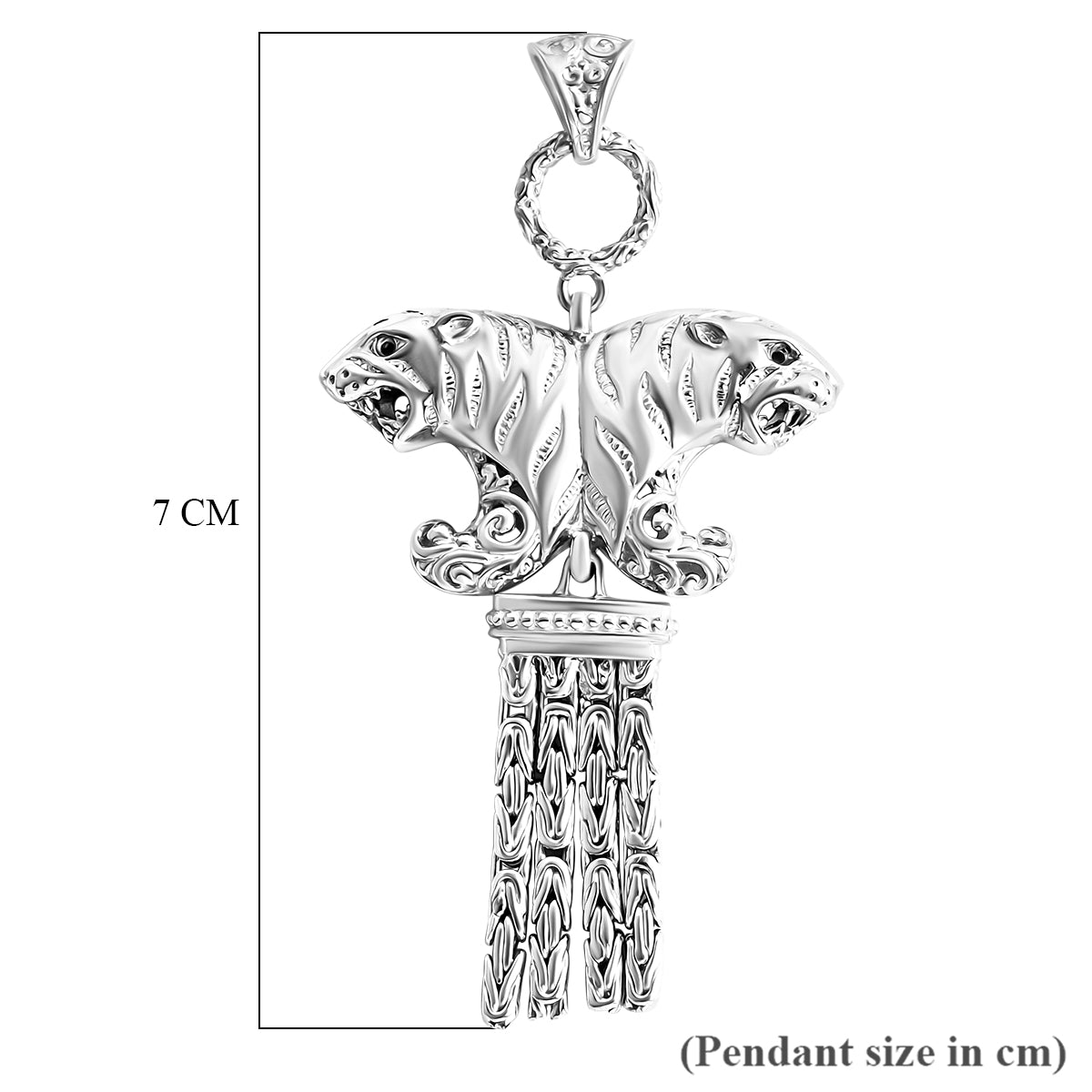 Royal Bali Collection - D'Joy Sterling Silver Twin Tiger Pendant, Silver Wt.11.06 Gms 8601347 6