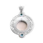 Royal Bali Collection - D'Joy Ox Bone & Sleeping Beauty Turquoise Sterling Silver Moonface Pendant 12.28 Ct._8601461_4