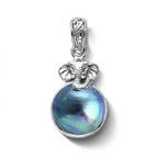Royal Bali Collection - D'Joy Blue Mabe Pearl Sterling Silver Elephant Head Drop Pendant 6.38 Ct._8601464