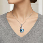 Royal Bali Collection - D'Joy Blue Mabe Pearl Sterling Silver Elephant Head Drop Pendant 6.38 Ct._8601464_1