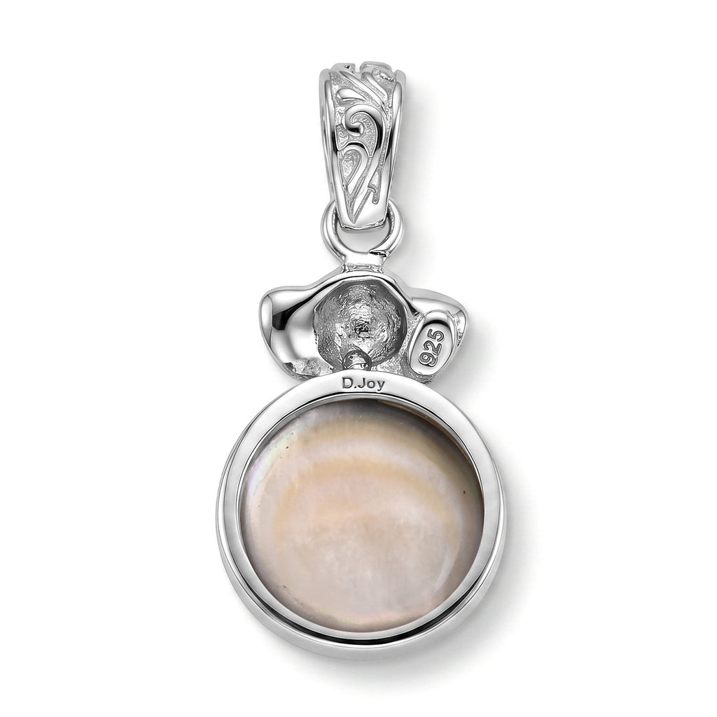 Royal Bali Collection - D'Joy Blue Mabe Pearl Sterling Silver Elephant Head Drop Pendant 6.38 Ct._8601464_4