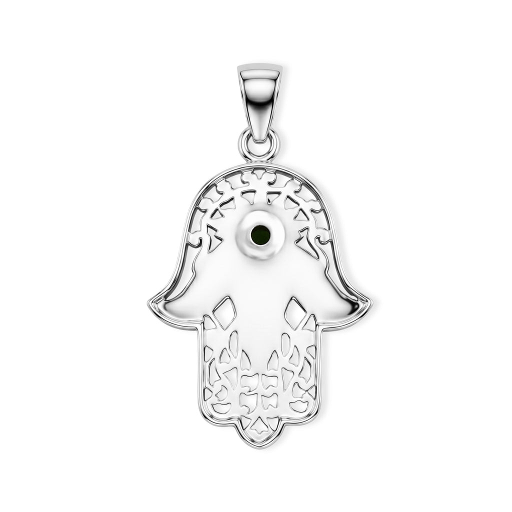Royal Bali Collection - Natural Chrome Diopside Sterling Silver Hamsa Pendant_8601467_4