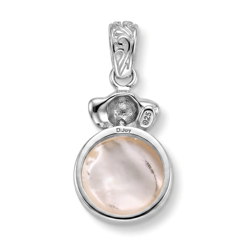 Royal Bali Collection - D'Joy White Mabe Pearl Sterling Silver Elephant Head Drop Pendant 6.28 Ct._8601468_4