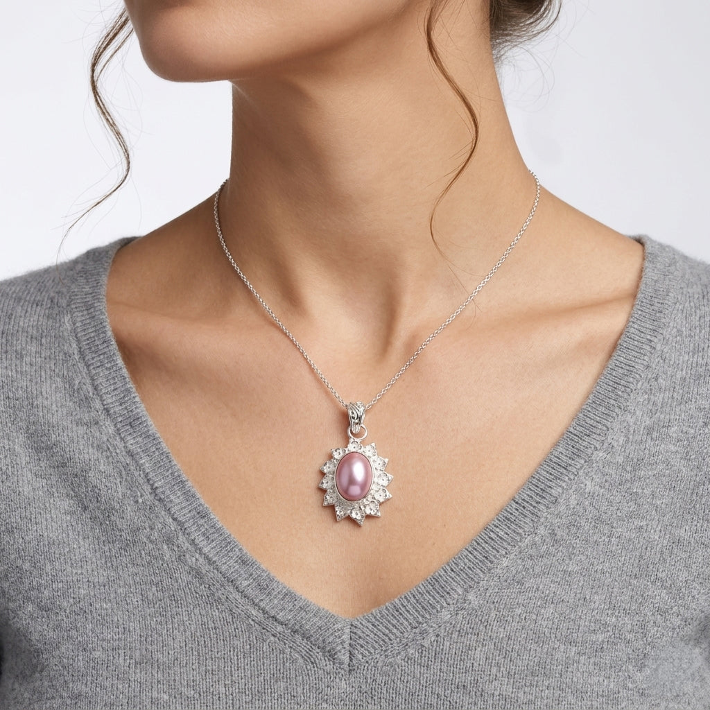 Royal Bali Collection - D'Joy Pink Mabe Pearl Sterling Silver Pendant 3.30 Ct._8601530_1