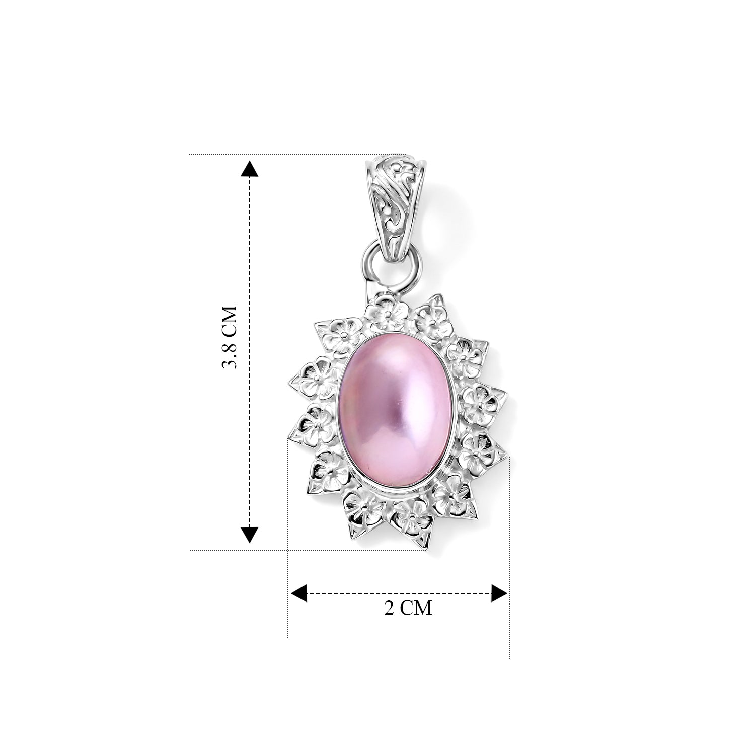Royal Bali Collection - D'Joy Pink Mabe Pearl Sterling Silver Pendant 3.30 Ct. 8601530 6