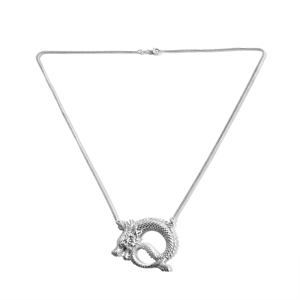 Royal Bali Collection - D'Joy Sterling Silver Dragon Necklace (Size - 20), Silver Wt. 10.20 Gms_8601532